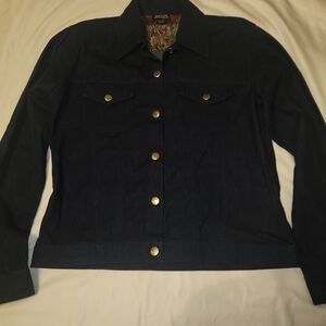 Dolce Apperal Embroidered Blue Denim Jacket with Buttons